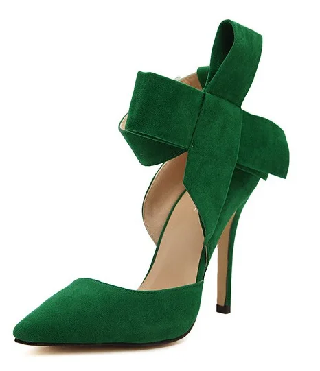 Женские туфли лодочки с бабочкой CPI на шпильке заостренным носком и большим