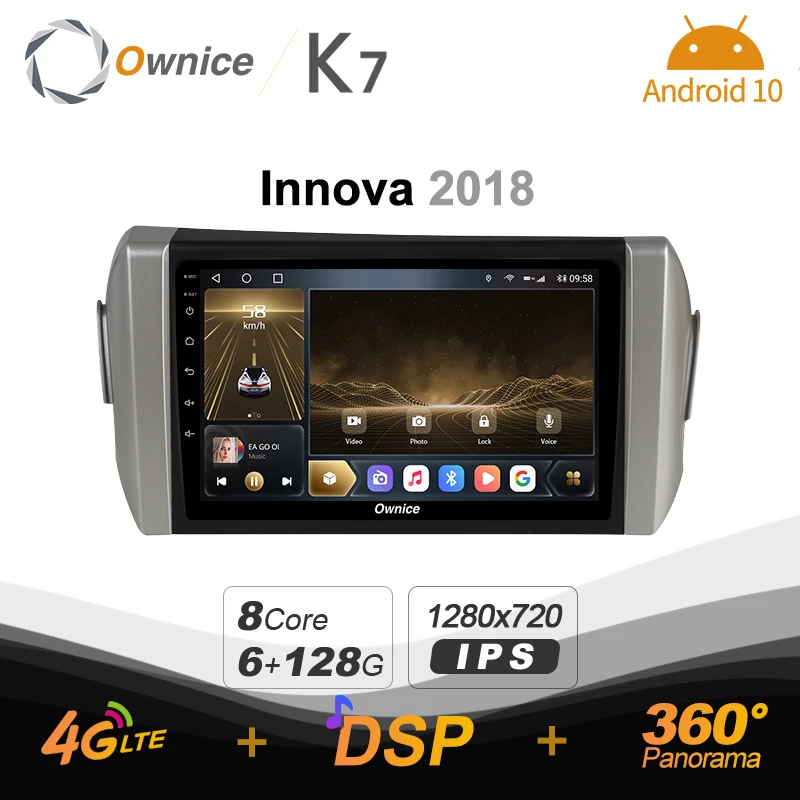 

Ownice K7 Android 10.0 Car Multimedia Radio for Toyota Innova 2018 GPS Video player 6G+128G Quick Charge Coaxial HDMI 4G LTE