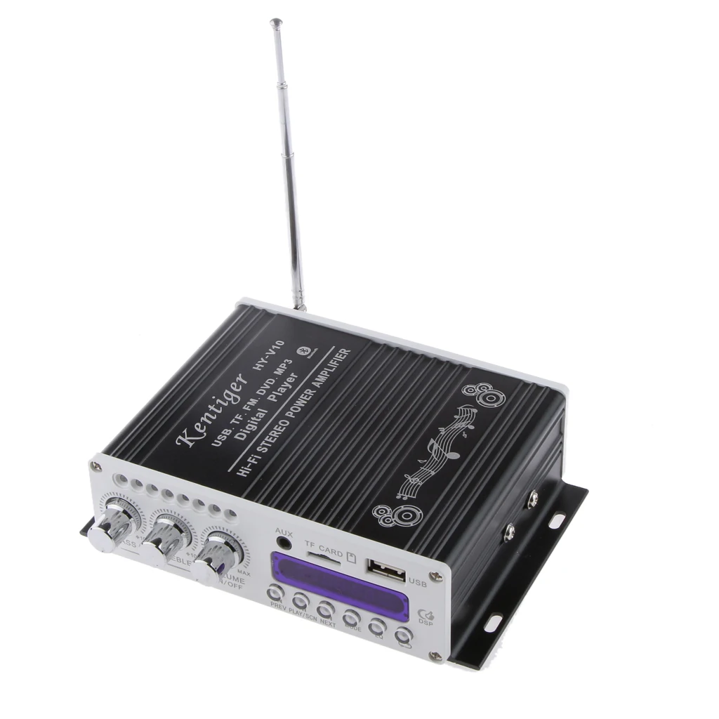 Kentiger автомобильный и мотоциклетный Hi-Fi 2CH стерео усилитель Bluetooth для iPod TF FM DVD |