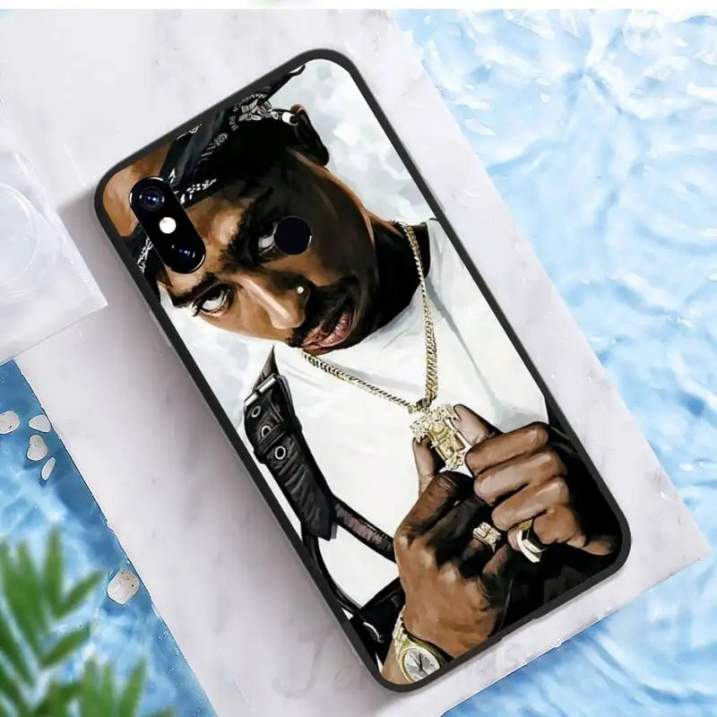 

Rapper 2pac Singer Tupac Phone Case For Xiaomi Redmi note 7 8 9 t k30 max3 9 s 10 pro lite