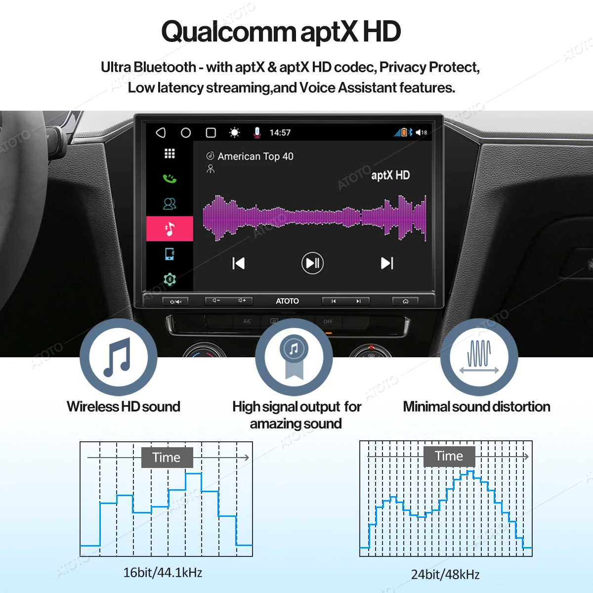 

10.1inch QLED Display ATOTO S8 Pro S8G2104PR-N Autoradio 2 din Android Bluetooth Wireless Carplay 4G LTE DSP VSV LRV 3GB+32GB