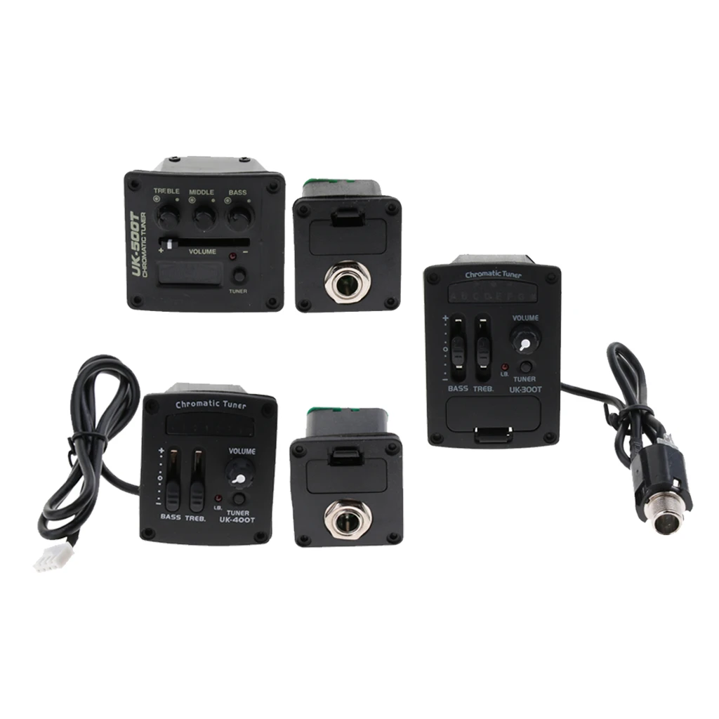 

Piezo Pickup Preamp 2 Band EQ Tuner with Volume Control Knob for Ukulele