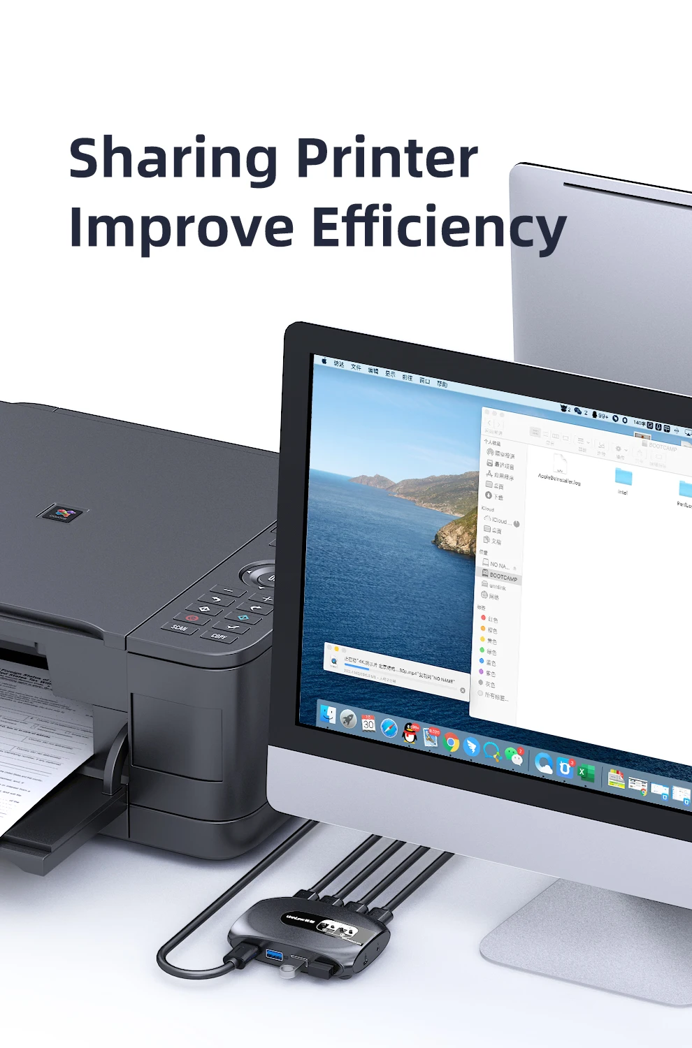 Квм USB 3 0 с выключателем Unnlink 4 порта X4 клавиатура мышь принтер U-диск для
