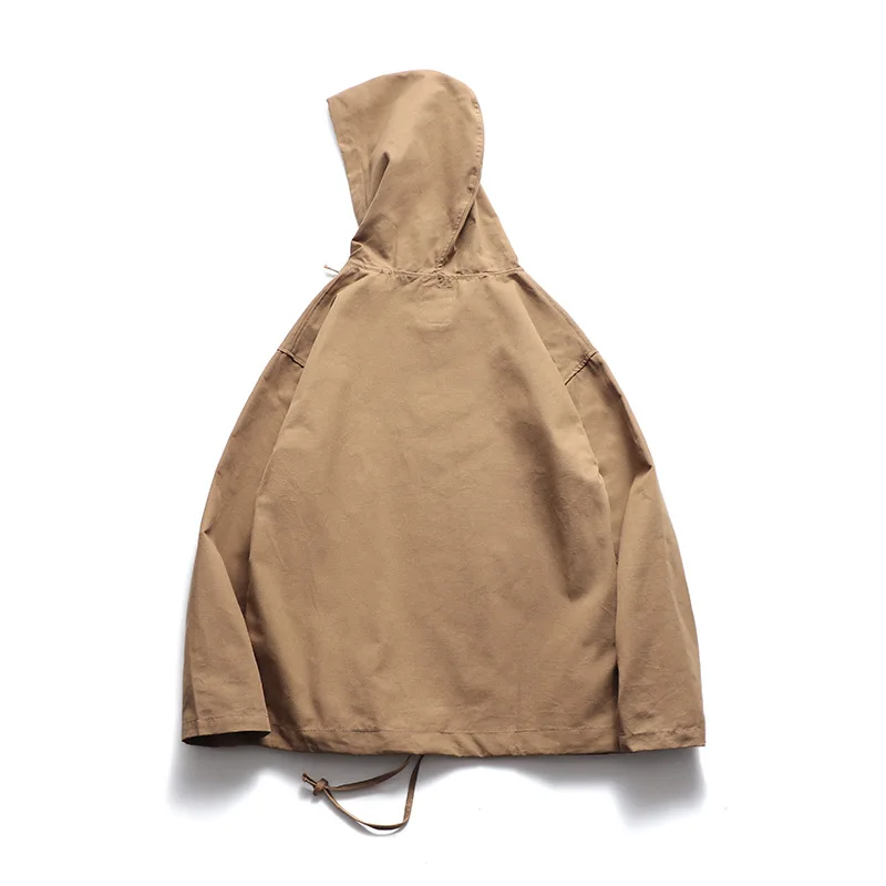 Spring new Japanese solid color casual wild hooded pullover hoodies boys trendy loose tops | Мужская одежда