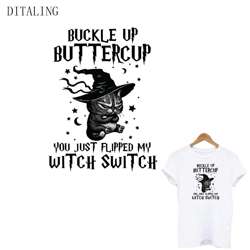 

Thermal stickers for T-shirts and sweatshirts, cool cat patterns on clothes, Halloween stickers, DIY, washable, interesting