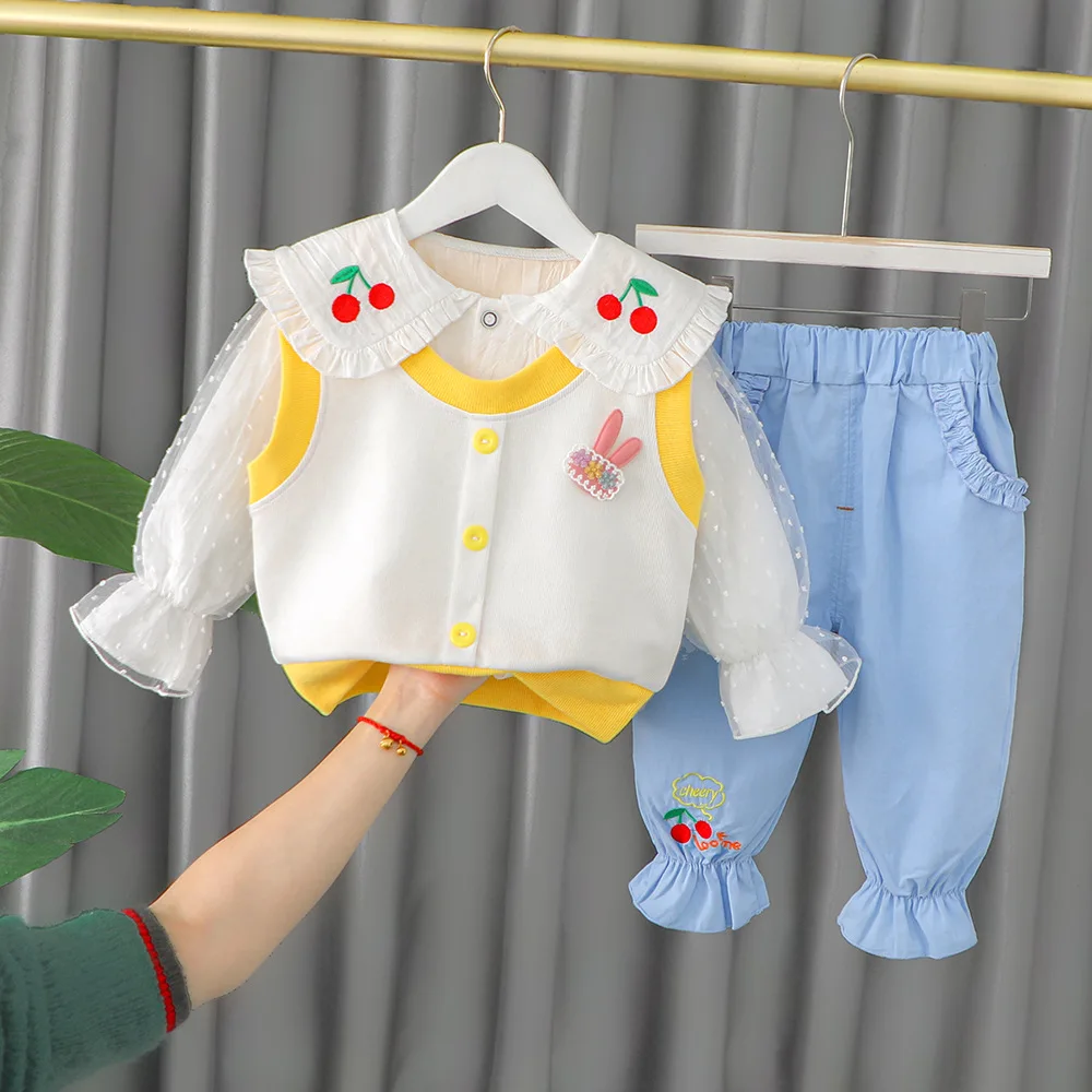 

Костюм для девочек на День святого Валентина, Топ с длинным рукавом + штаны, комплект из 2 предметов для принцессы на день рождения, весна-осе...