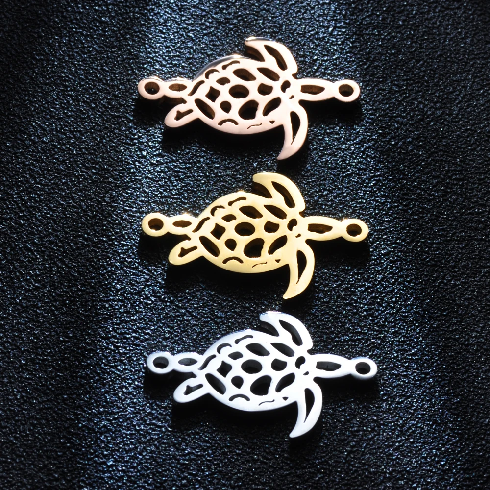 5 шт./лот очаровательные соединители для морских черепах из нержавеющей стали