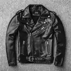 Мотоциклетные мужские куртки Классический жакет Perfecto, Новая Зеландия, овчина, мужское черное пальто из натуральной кожи, тонкая Длина 24-27 дюймов