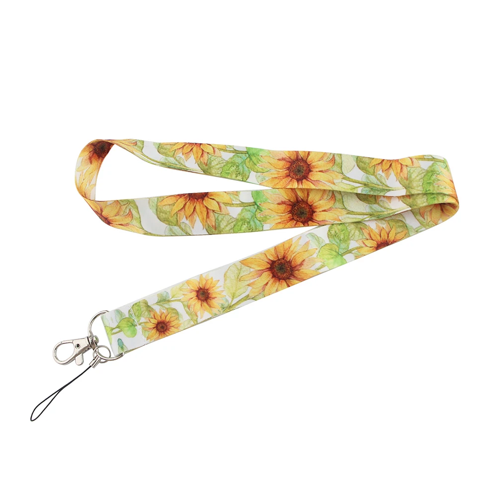 

PF103 Van Gogh Sunflower Flower Art lanyard card ID Holder Key Chain Colorful Print Neck Straps Phone Rope Teachers Friend Gift