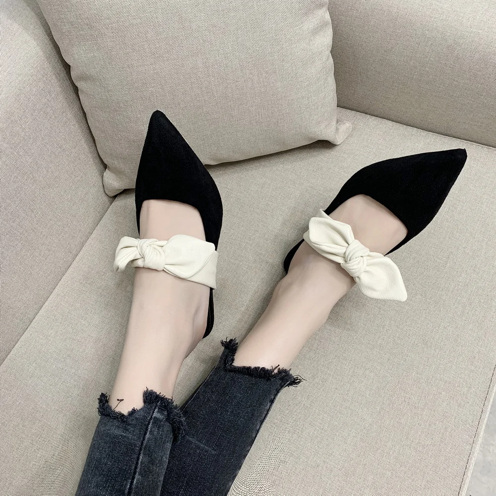 Весна-Осень 2020 Новые туфли-лодочки Женские босоножки без задника на высоком