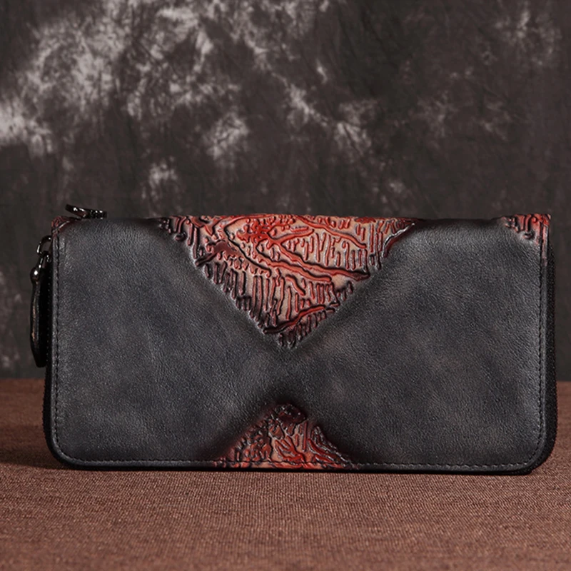 Женская сумка на молнии Длинный кошелек из натуральной кожи женский клатч