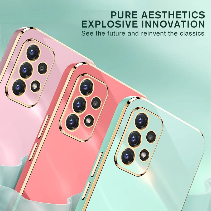 A53 5G A32 A52 A72 4G Plating Square Silicone Ring Holder Cover Case For Samsung Galaxy A52S A32 4G 5G A 52 a 32 a 52 A53S 5G