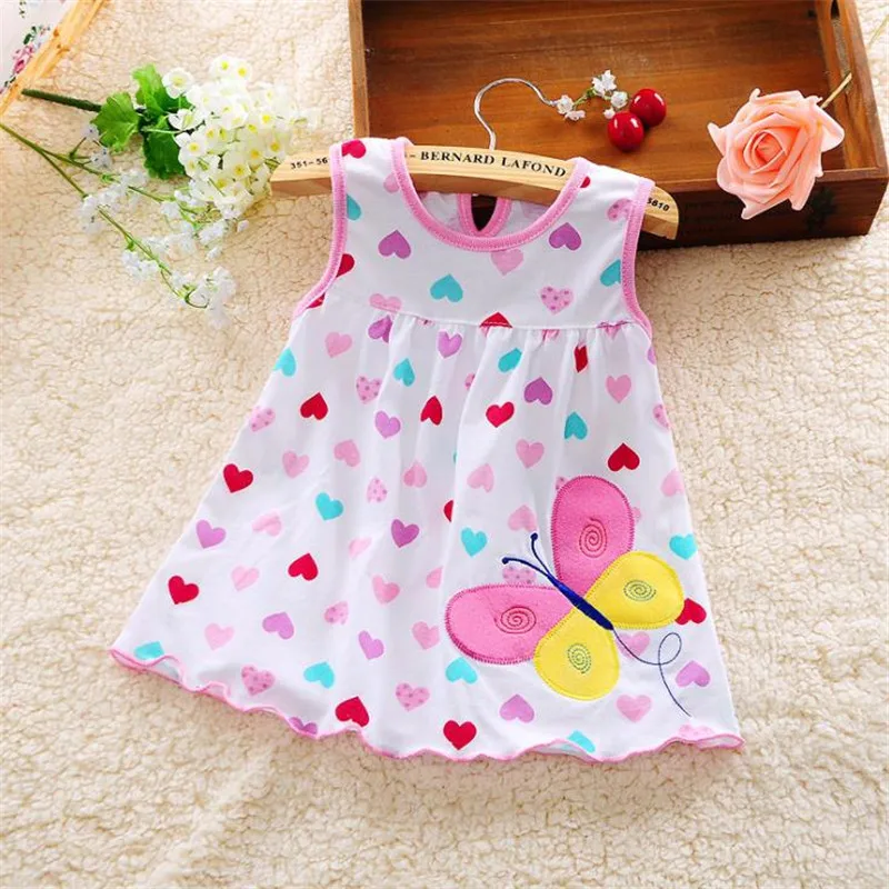 Новое летнее платье без рукавов для малышей принцессы с цветочным узором
