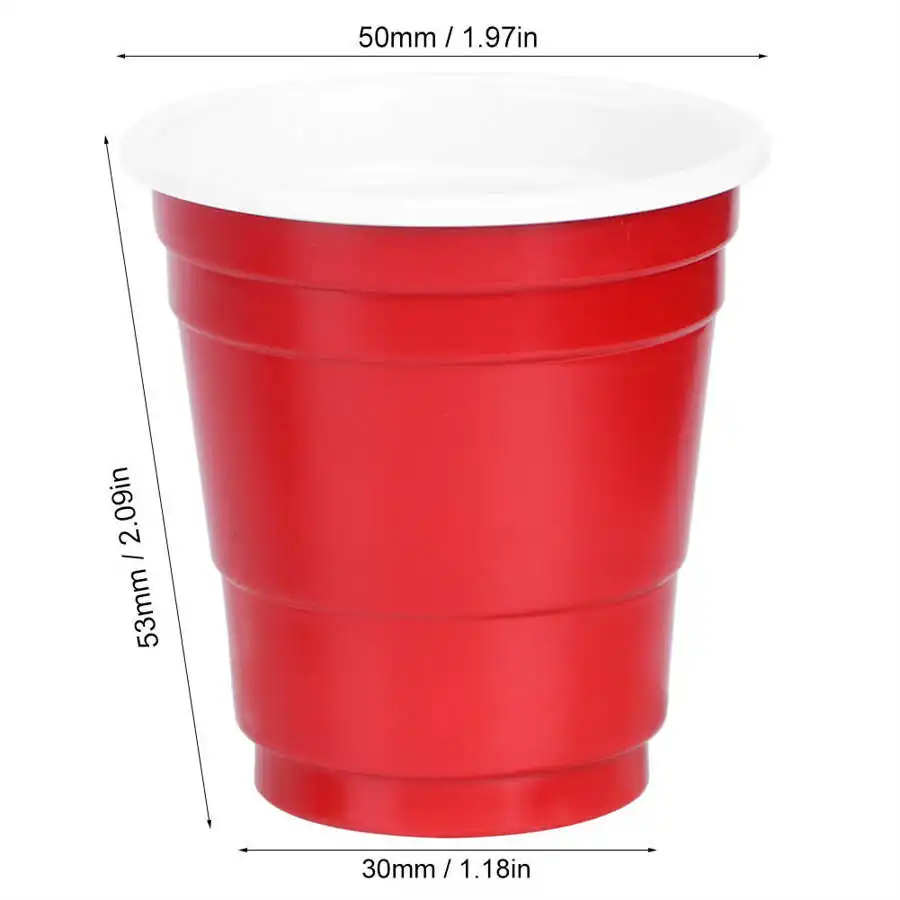 

50pcs/Set Red Disposable Plastic Cup Party Cup Bar Restaurant Supplies Household Items for Home Supplies