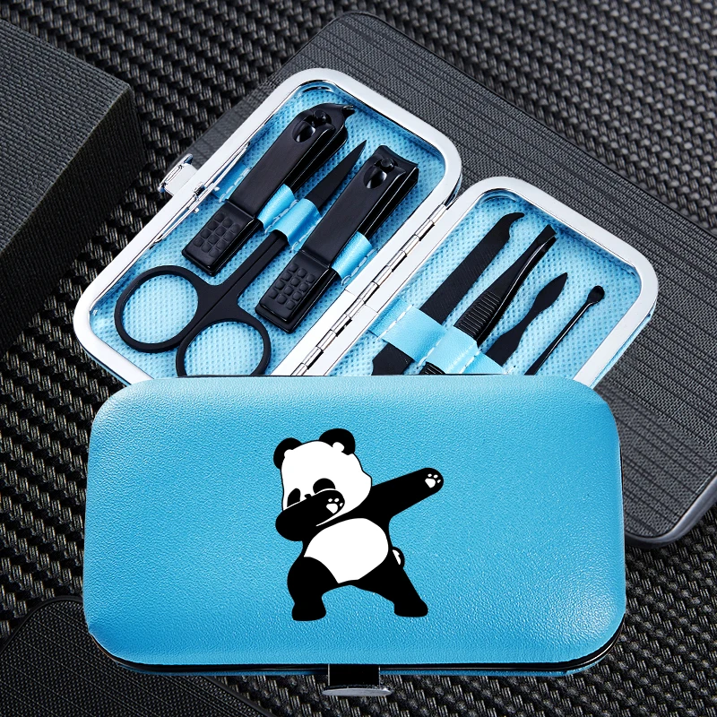 Мультфильм панда путешествия портативный 7 шт Маникюрный набор для стрижки
