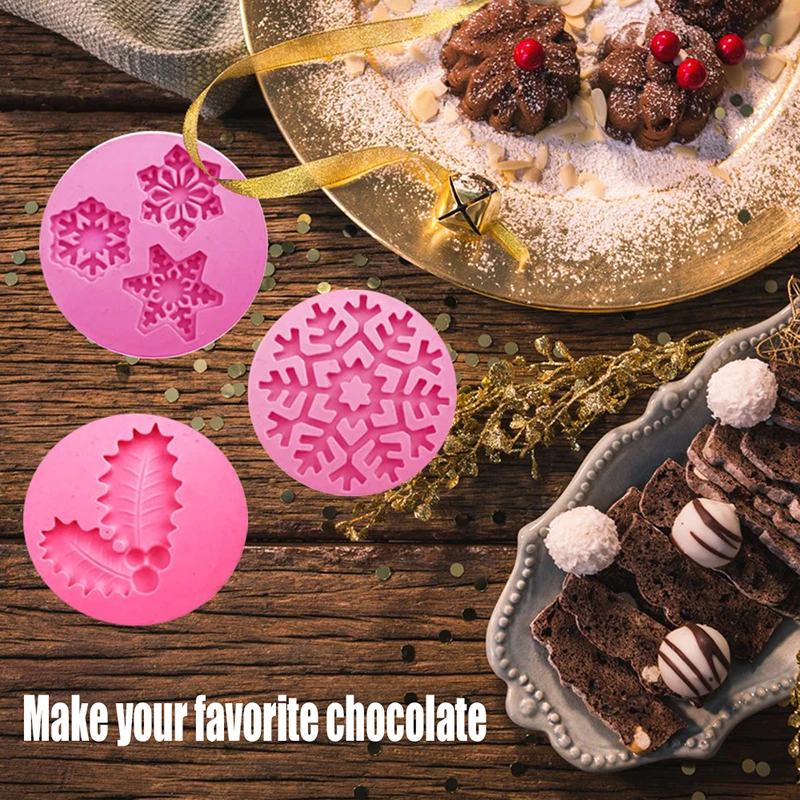 

Christmas Cake Mold Cake Biscuit Chocolate Making Mold DIY Christmas Chocolate Mold Home Kitchen Baking Tools