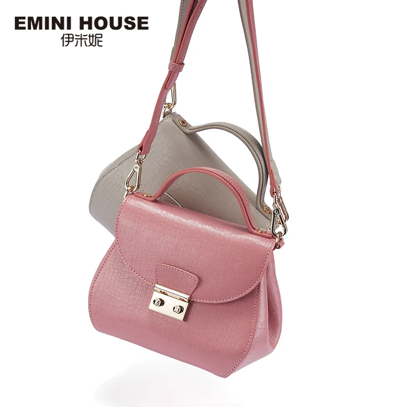 EMINI HOUSE масло воск спилок кожа сумка на плечо замок сумки через для женщин