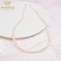 ashiqi real mini natural freshwater pearl necklace jewelry for kid children girl lovely gift with 925 sterling silver buckle