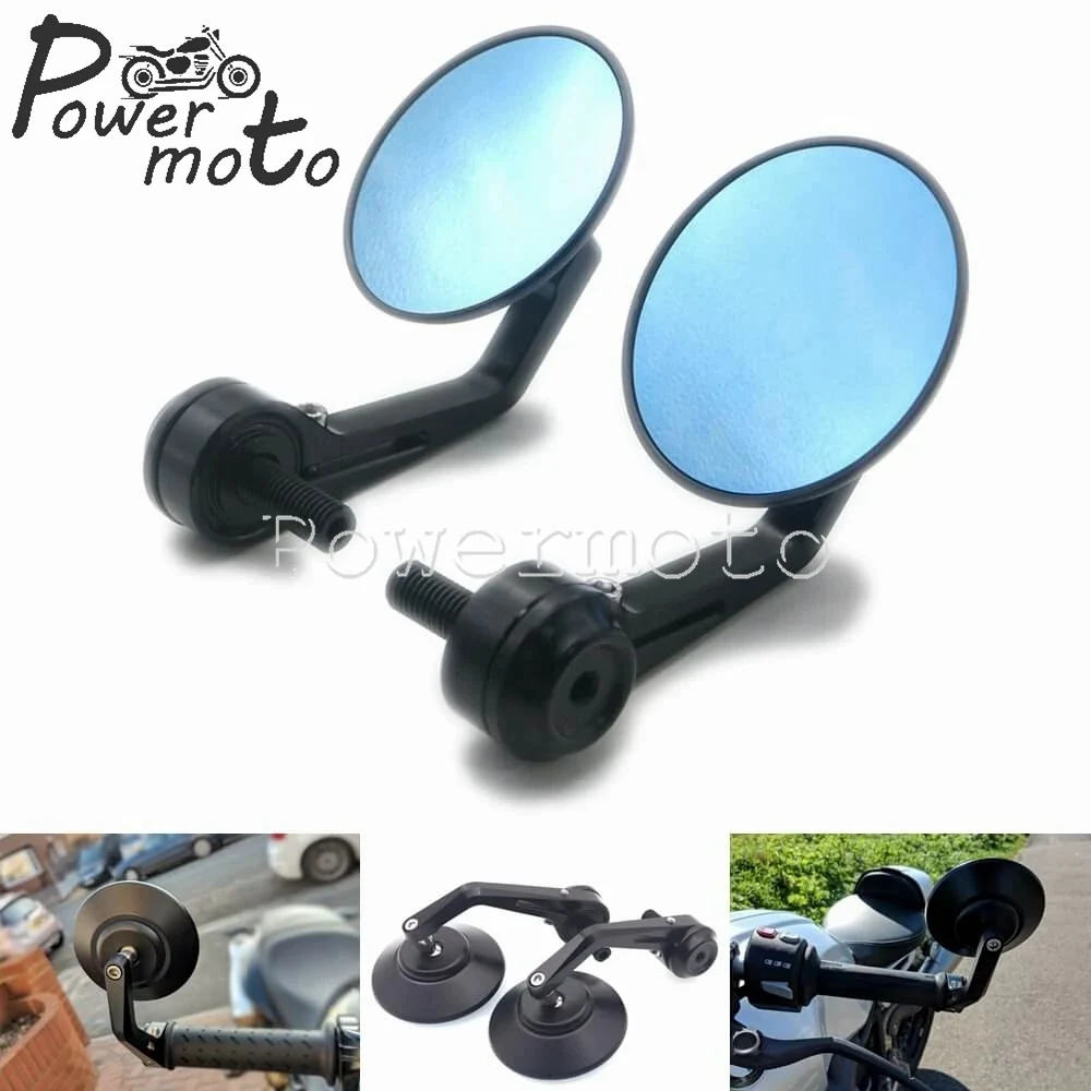12 мм болтовое боковое зеркало для мотоцикла CNC круглые черные Задние Зеркала на