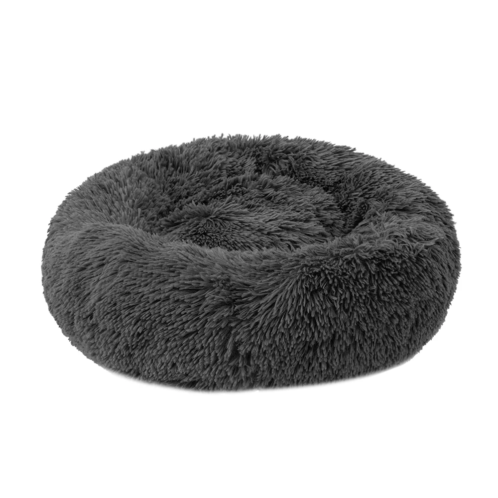 as show Long Plush Cat House Cat bed Cat Winter Warm Round Sleeping Bag Beds for cats dogs Kennel Dog Bed Puppy Cushion Mat Supplies - Цвет: as show