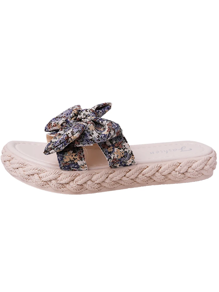 

Sandals and slippers female summer wear 2021 new net red fairy style fashion wild bow temperament soft bottom sandals