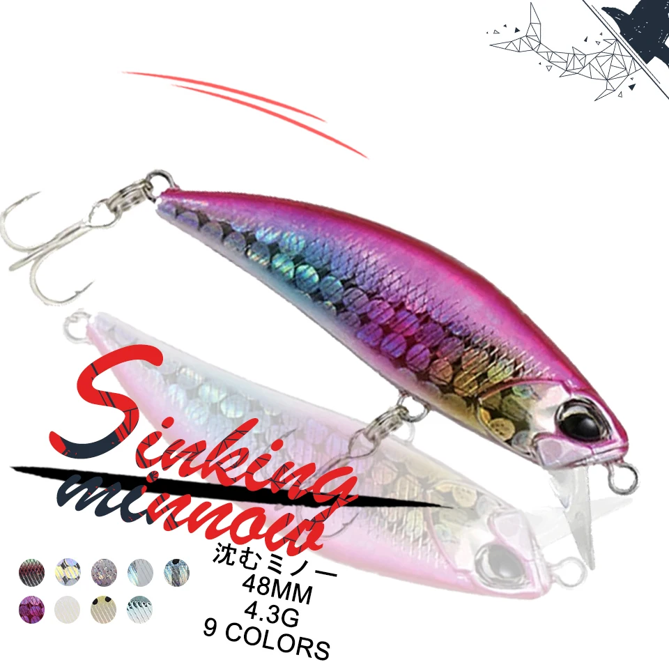 

1 шт., 4,3 г/5G, Тонущая рыболовная приманка, кренкбейт, искусственный Джеркбейт, жесткие приманки, воблеры, рыболовные приманки, рыболовная сна...