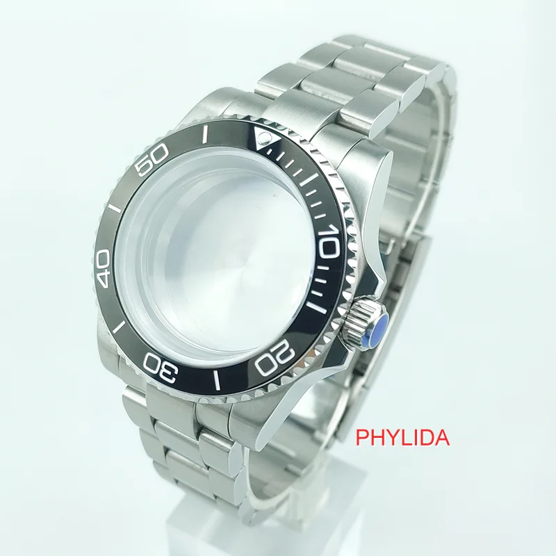 10 бар черно белый ободок для часов на заказ Чехол браслет подходит Miyota8215 eta2836 Sub