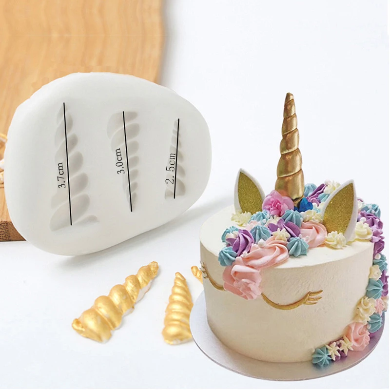 Единорог Рог ресницы в форме ушей силиконовая форма для торта Sugarcraft Gumpaste
