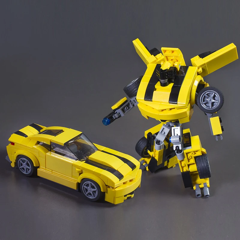 

MOC Mini Building Block Car Transformers-Movie Idea Creator Bumblebee-Transformers Robot Assemble Brick Kids DIY Toy Gifts