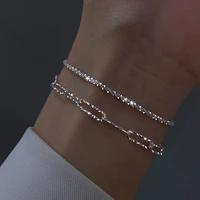 authentic italian s925 sterling silver bracelet sparkling glitter bracelet high jewelry lady strap jewelry gift