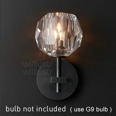 single head black Современный K9 хрустальный настенный светильник, лампа для ресторана, отеля, кафе, бара, прикроватный Лофт, американский светильник ing - Цвет абажура: single head black