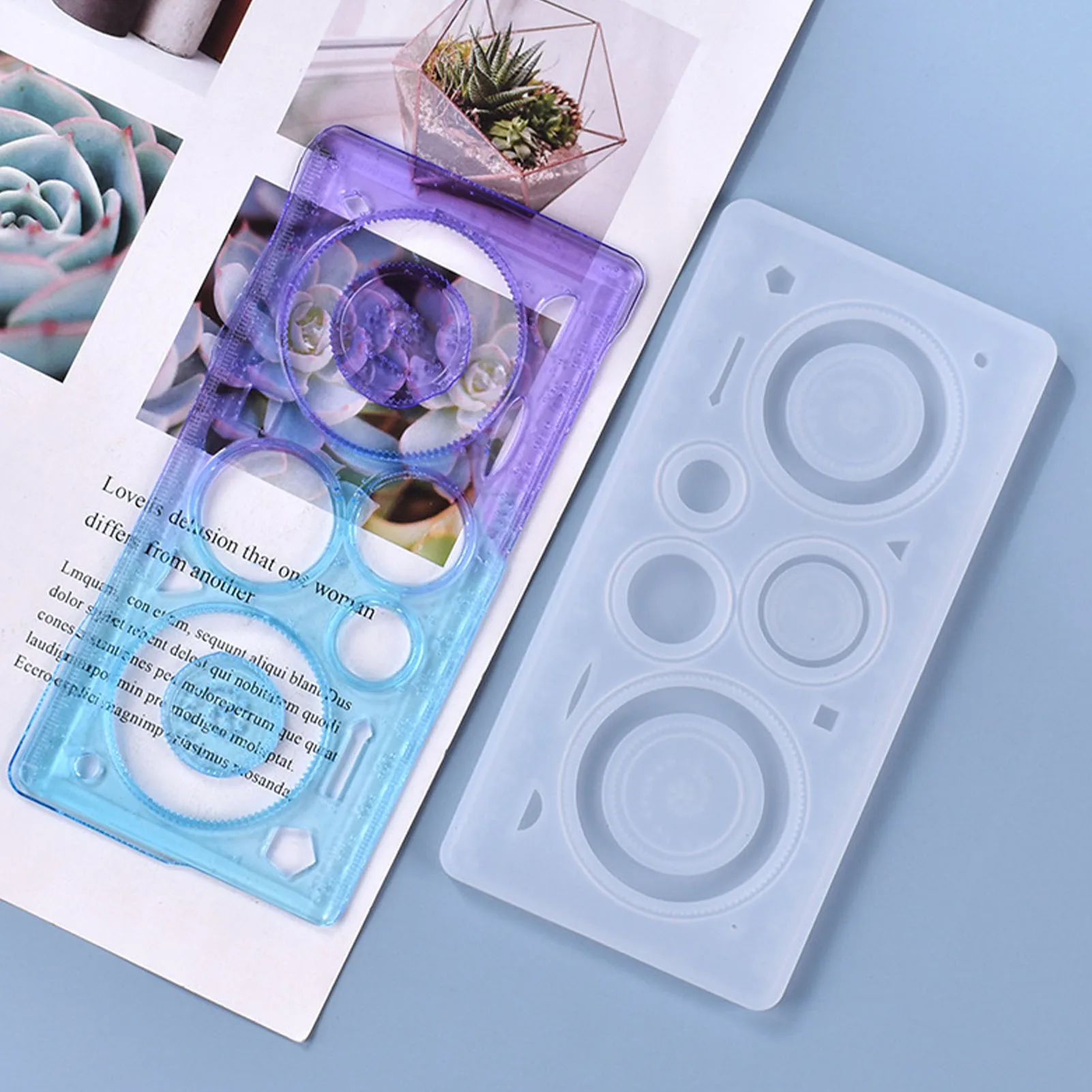 

Spirograph Ruler Silicone Mould Geometric Ruler Mold Diy Crystal Epoxy Resin Ruler Crafts Tool