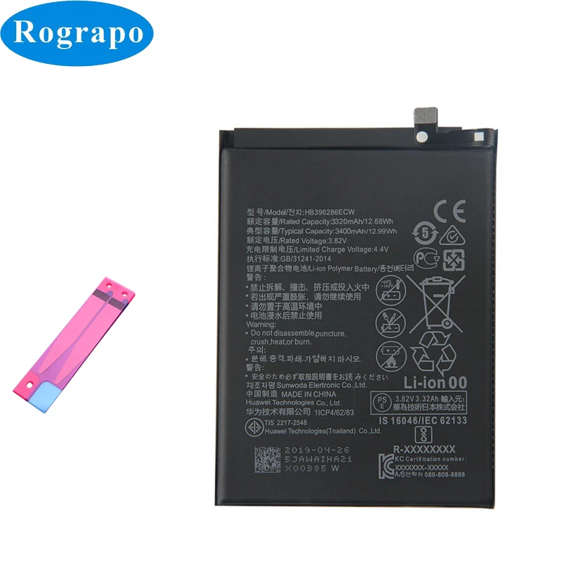 Оригинальный аккумулятор HB396286ECW на 3400 мАч для Huawei Honor 10i 20i / 10 20 Lite P smart 2019 мобильный