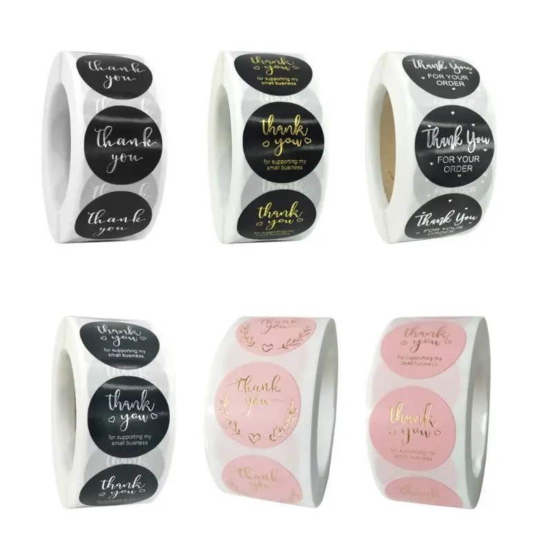

500 шт. наклейка «спасибо» цвета: золотистый, серебристый Фольга печать этикеток для небольшой магазин свадебный подарок