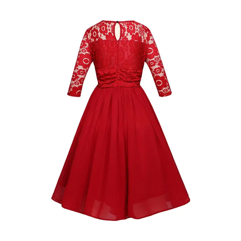 Винтажное элегантное красное кружевное вечернее платье средней длины размера