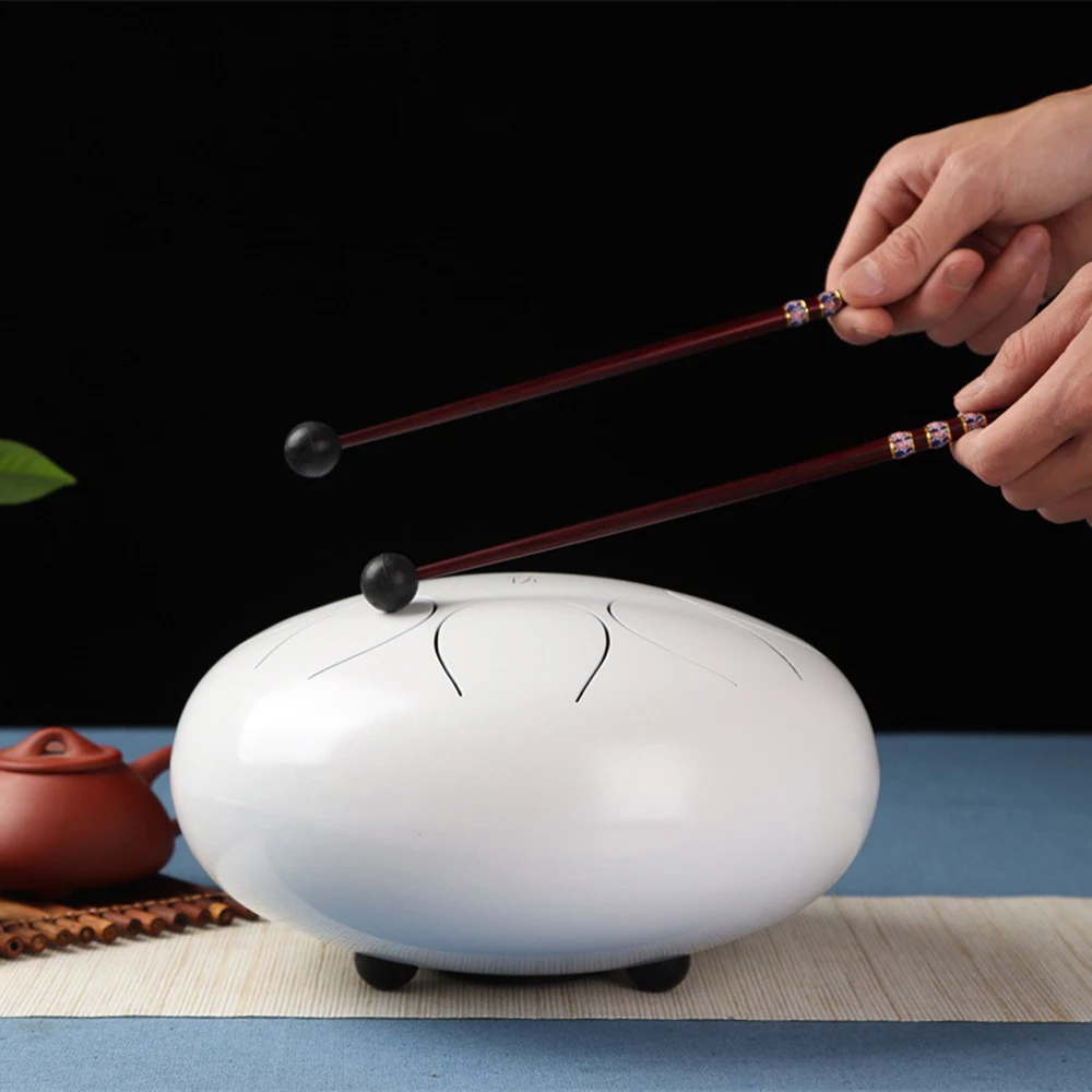 Высокое качество 12 дюймов 30 см 8 тон сталь язык барабана Handpan ударный инструмент белый