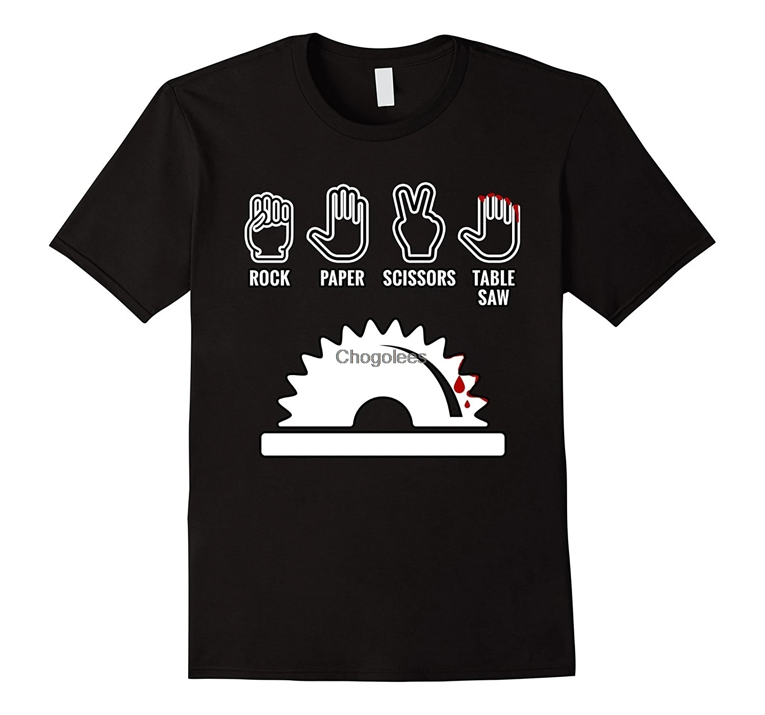 Футболка с изображением бумажных ножниц настольной пилы забавные мужские