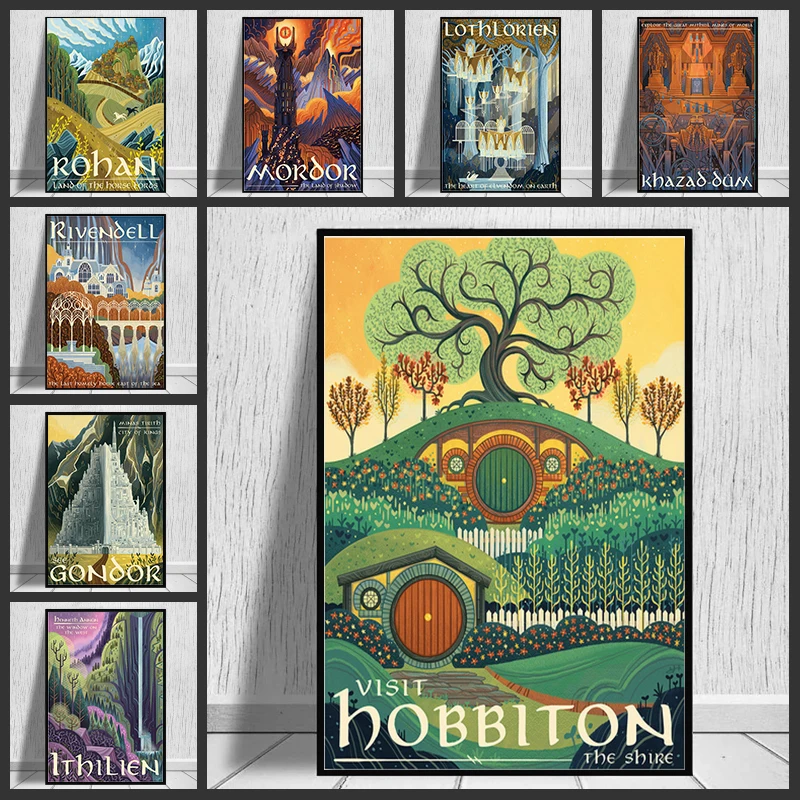 

Travel Middle Earth Landscape Canvas Wall Art Poster Nordic Print Painting Nature Decoration Pictures Modern Home Decor No Frame