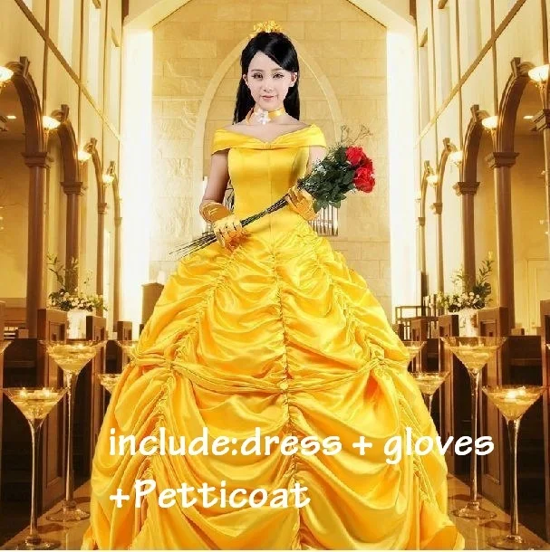 Женский карнавальный костюм принцессы Белль Красавица и чудовище для взрослых