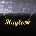 Именное ожерелье, персонализированные изысканные ожерелья-бабочки из нержавеющей стали, индивидуальный чокер с надписью, ошейник, Женские Ювелирные изделия ручной работы