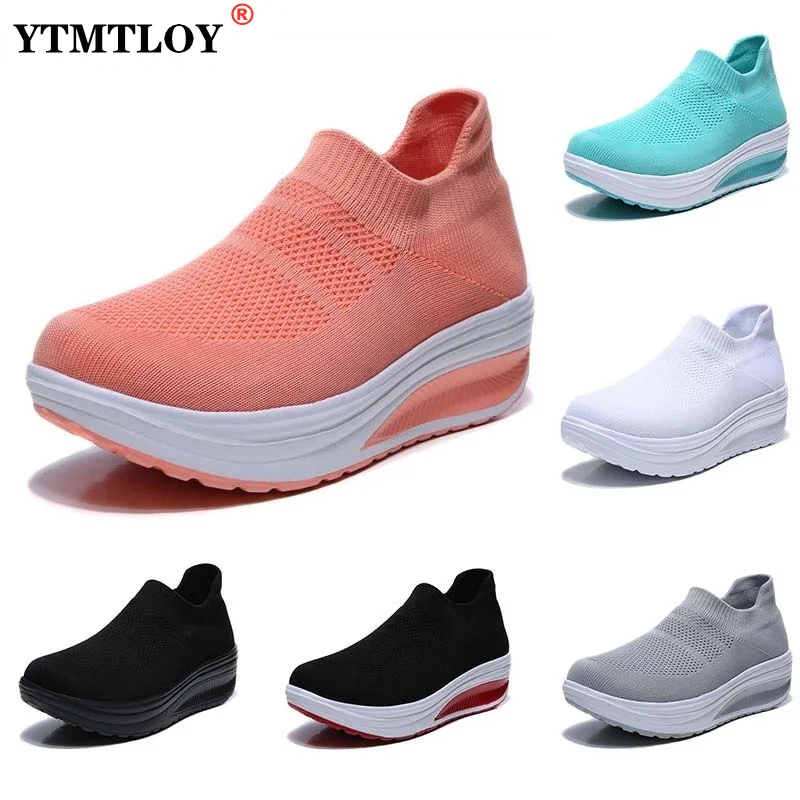 

Женские кроссовки, женская обувь больших размеров, новая женская обувь, женская обувь на толстой подошве без застежек