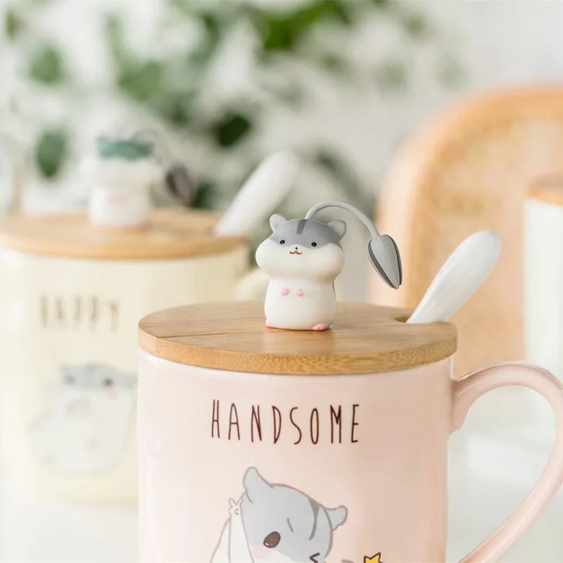 350 мл креативная керамическая кружка для хомяка милый мультяшный хомяк молочная