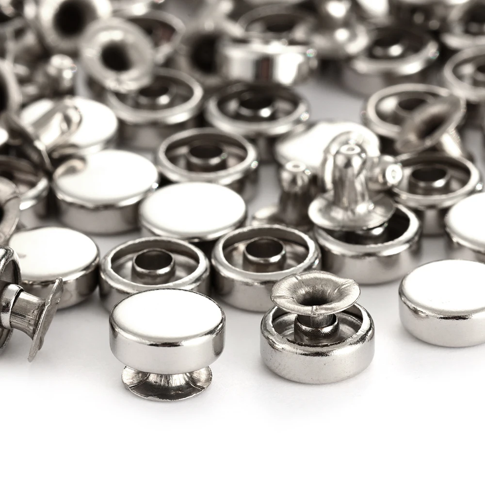 50 комплектов 7 мм 9 круглые заклепки для гвоздей двойные плоские ремни ремешок