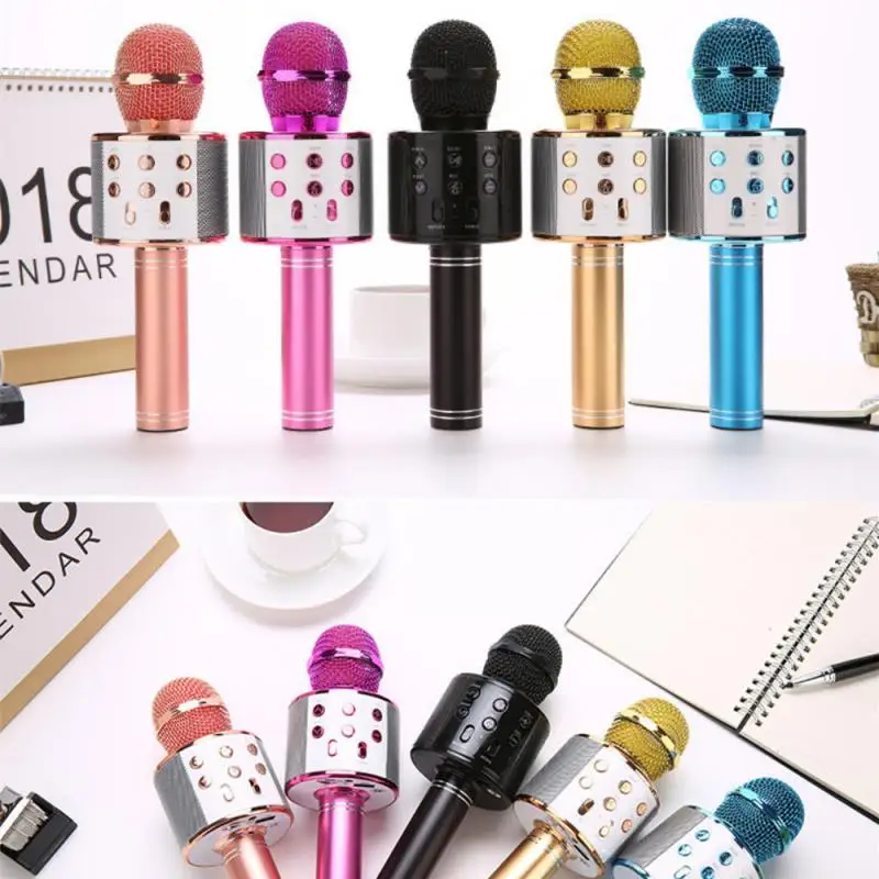 

Беспроводной караоке-микрофон, Bluetooth-совместимый портативный динамик, домашний KTV-плеер с микрофоном, микрофон для караоке