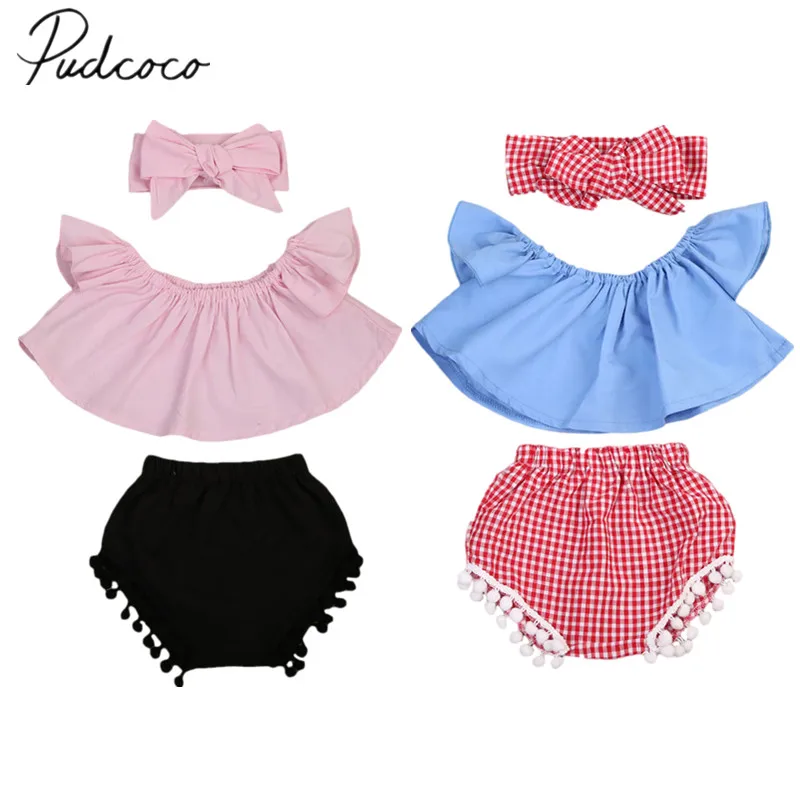 Летняя одежда для малышей 2020 г. Комплект одежды новорожденных девочек футболка с