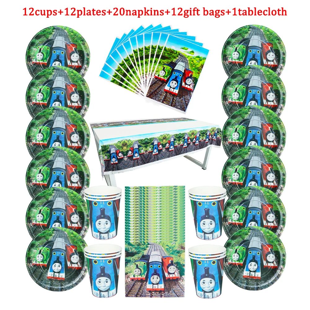 Одноразовая посуда Thomas Friends 57 шт. бумажная тарелка + чашка салфетка подарочный