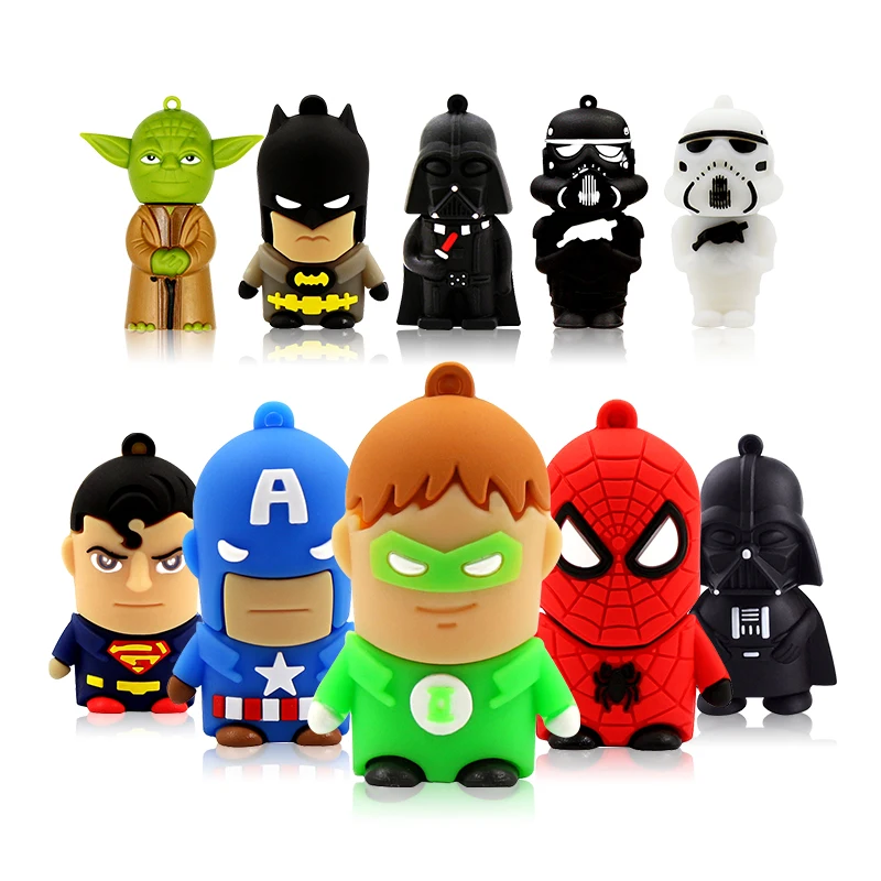 Хит продаж usb 2 0 Капитан Америка Человек паук Бэтмен Супермен 64 Гб USB флеш