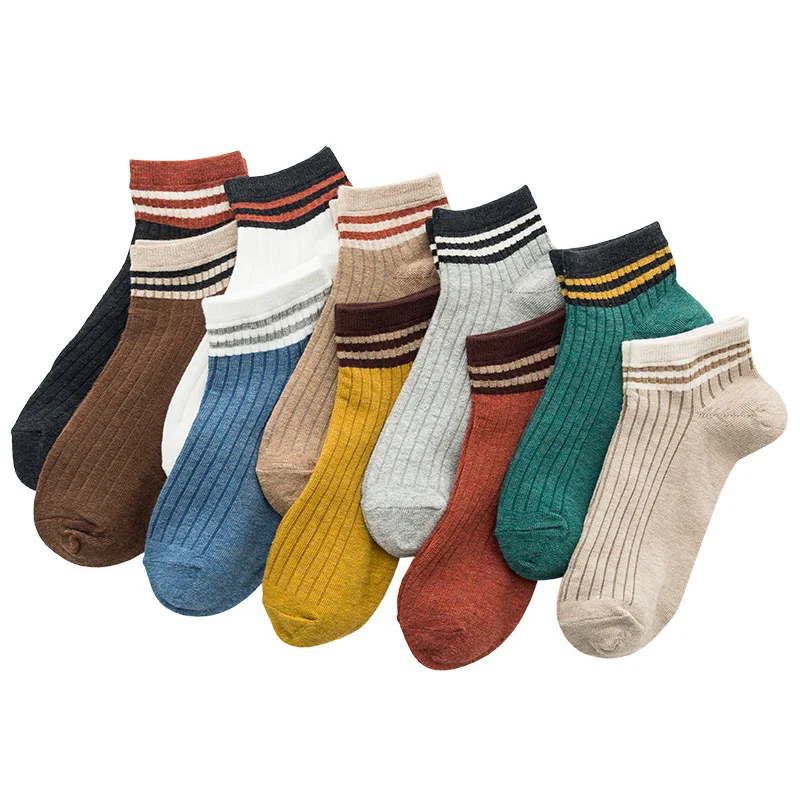 

Spring and Summer Socks Women's Boat Socks Solid Color Socks Color Spun Sotton Sweat-Absorbent Breathable Cute Socks Woman Socks