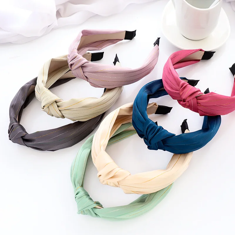

Wide Top Knot Hair Bands For Women Headdress Solid Color Cloth Headband Bezel Girls Hairband Hair Hoop Female Hair Accessories