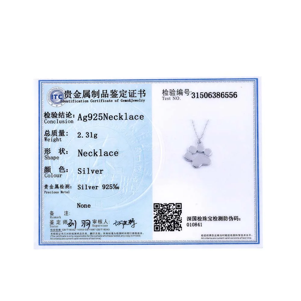 

SILVERHOO 925 Sterling Silver Necklace For Women Cute Animal Footprints Paw Pendant Necklaces Hot Sale Fine Silver Jewelry Gift